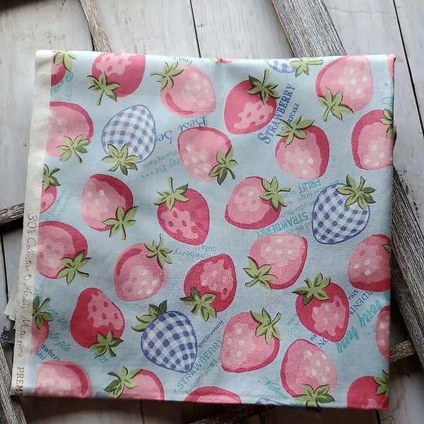 Yuwa/ tissu japonais imprimé fraises