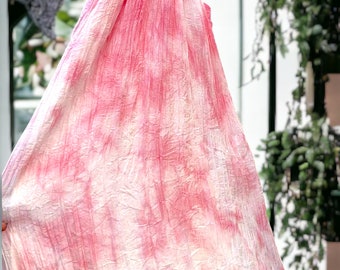 Flowy Dress,Sakura Color Dress,Sun Dress,Summer Dress,Lightweight Dress,Gift for Her,Sun Beach Dress,Hand Tie Dye Dress,Goddest Dress