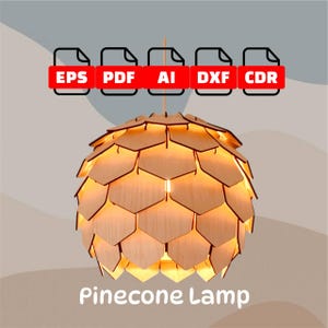 Pinecone Lamp - vector - digital files - chandelier - pendant lamp - dxf - cdr - pdf - ai