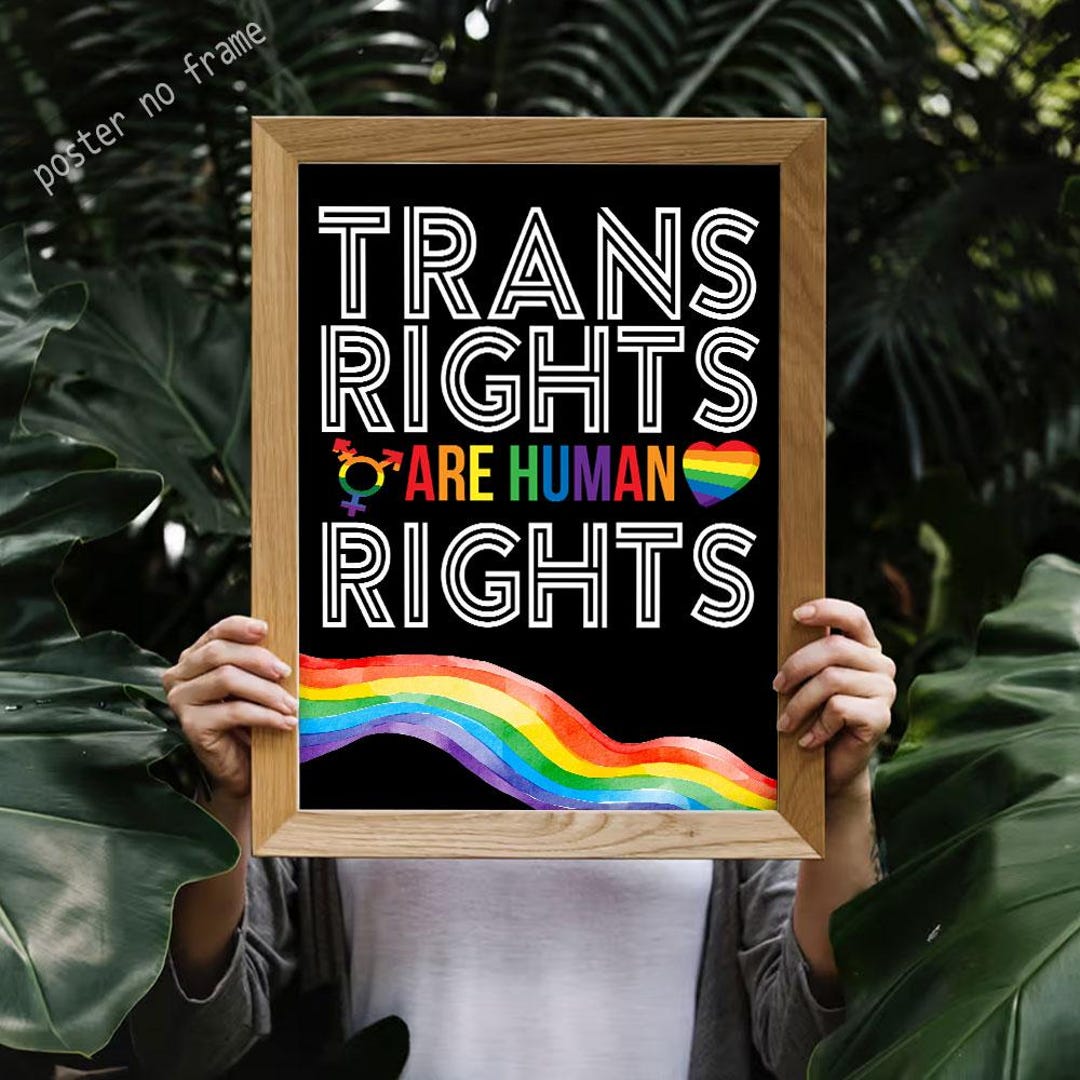 Trans Rights Circle Trans Rights Are Human Rights Poster – LGBTQ+ Pride Wall Art – Equality ...