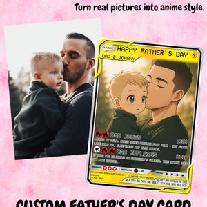 Carte Pokémon personnalisée fête des pères, carte Pokémon personnalisée, cadeau pour papa, cadeau fête des pères, cadeau Pokémon personnalisé