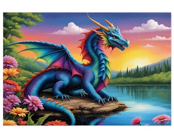 Rainbow Dragon, Jigsaw Puzzle, Peace, Enlightenment, Joy, Beautiful Puzzle, Relaxation, Meditation Puzzle