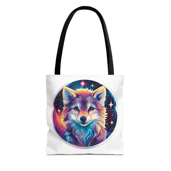 Sac fourre-tout galaxie loup, fourre-tout animal cosmique, sac à