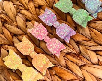 Rainbow mini hair bows.
