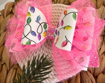 Christmas light hair bow.
