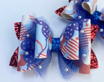 4th of July hair bows.