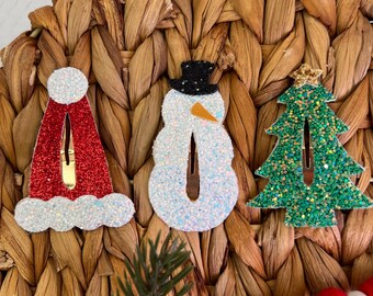 Christmas hair clips.
