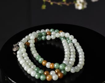 Jadeite Multi-Color Bead Bracelet or Necklace – “Duobaozhu”