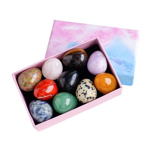 Natural crystal egg set box crystal raw stone jade easter egg set crystal egg gift box
