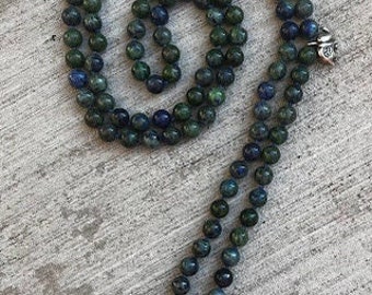 Heart - Chrysocolla Beaded, Hand-Knotted Mala