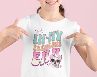 NIÑOS En mi camiseta de la era Frenchie, Camiseta para niños, Bulldog francés, Bulldog francés, Camisa para niños, Camisa para perros para niños, Camisa frenchie para niños, Camisa retro para niños