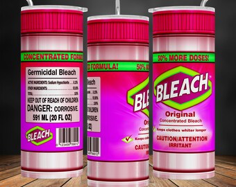 Bleach Tumbler Wrap PNG, Funny Sarcastic Prank Design (Digital File)
