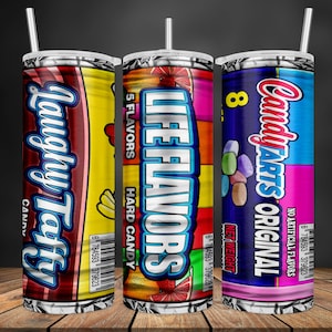 Candy Tumbler Wrap: Funny Seamless Design (Digital File)