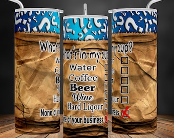 Sarkastischer Tumbler Wrap PNG, lustiges Getränk-Design (digitaler Download)