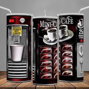 Coffee Machine Tumbler Wrap: Funny Sarcastic PNG, Seamless Sublimation (Digital Download)