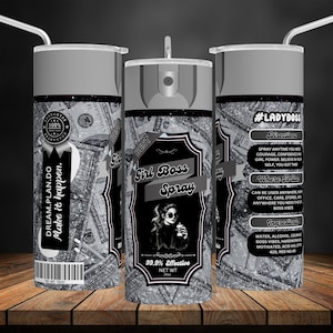 Girl Boss Spray, Lady Boss spray, Bitch Be Gone 20oz Tumbler Wrap Archivo PNG para sublimación, Cheetah Bitch Spray, Tumbler PNG, Mujeres fuertes