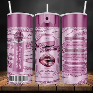 Bitch Spray, spray repelente de perras, Bitch Be Gone 20oz Tumbler Wrap PNG Archivo para sublimación, Cheetah Bitch Spray, Tumbler PNG, PNG instantáneo