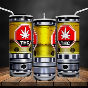 THC ベイプ カートリッジ 20 オンス タンブラー ラップ、面白いベイピング ウィード タンブラー PNG、ストーナー タンブラー、420 マリファナ PNG、昇華用シームレス デザイン。