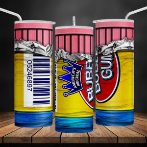 Chewing Gum 20 oz Tumbler Wrap: Candy PNG Seamless Design (Digital File)