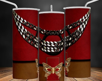 Leather Purse Tumbler Wrap, Luxury Fashion Design (Digital Download)