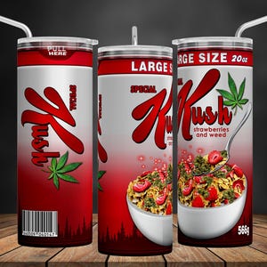 Special Kush Cereal 20oz Tumbler Wrap: Funny Pothead Stoner PNG (Digital Download)