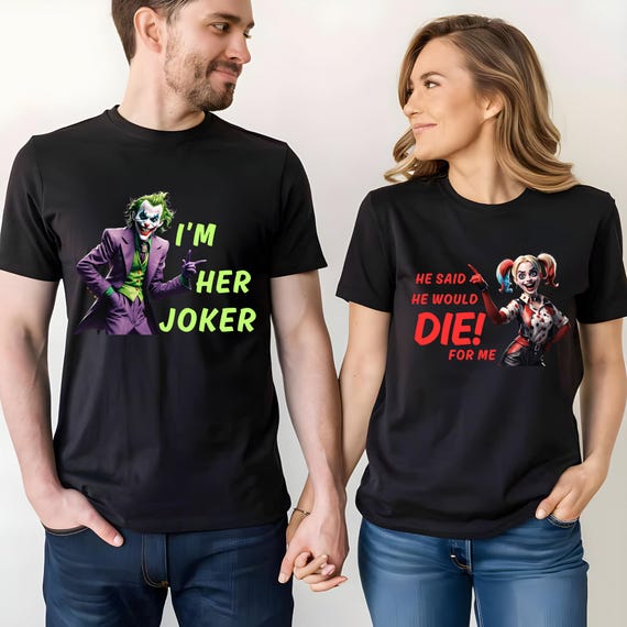 Her Joker & His Harley Matching T Shirts - Anniversary 