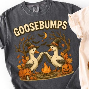 Goosebumps Halloween Shirt PNG: Spooky Season Goose Design (Digital Download)