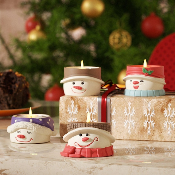Stampo In Silicone Per Candele A Tema Natale – Albero, Babbo Natale, Pupazzo Di Neve E Cervo – Per Resina E Gesso