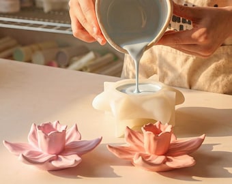 Graceful Daffodil Candle Holder Silicone Mold | Boho Home Decor, Candle Making Supply
