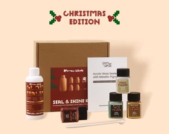 Christmas Glitter Sealer Kit: Colorable Acrylic Gloss Varnish with Mica Powder