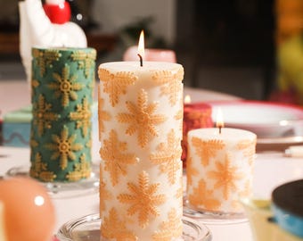 Snowflake Christmas Candle Silicone Mold: DIY Pillar Mould