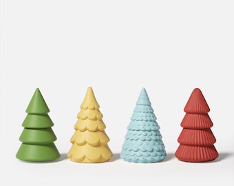 Collezione di stampi in silicone per barattoli di candele con albero di Natale Winter Wonderland di Boowan Nicole