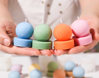 Molde de silicona para velas con forma de pelota deportiva: decoración de velas DIY
