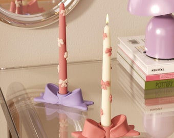 Bowtie Candle Holder Silicone Mold: DIY Jesmonite Concrete Mould