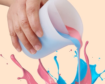 Gesplitste siliconen schenkbeker, Fluid Art, kunsthars, 250/500 ml