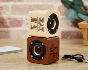 Personalize Bluetooth Speaker with Engraved Name Customizable Portable Wireless Music Player Wedding Gift Anniversary for Him Groomsmen Gift