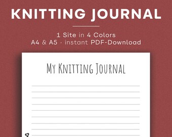 Knitting Journal, Knitting Notes, Notebook, Yarn, Wool, Knit