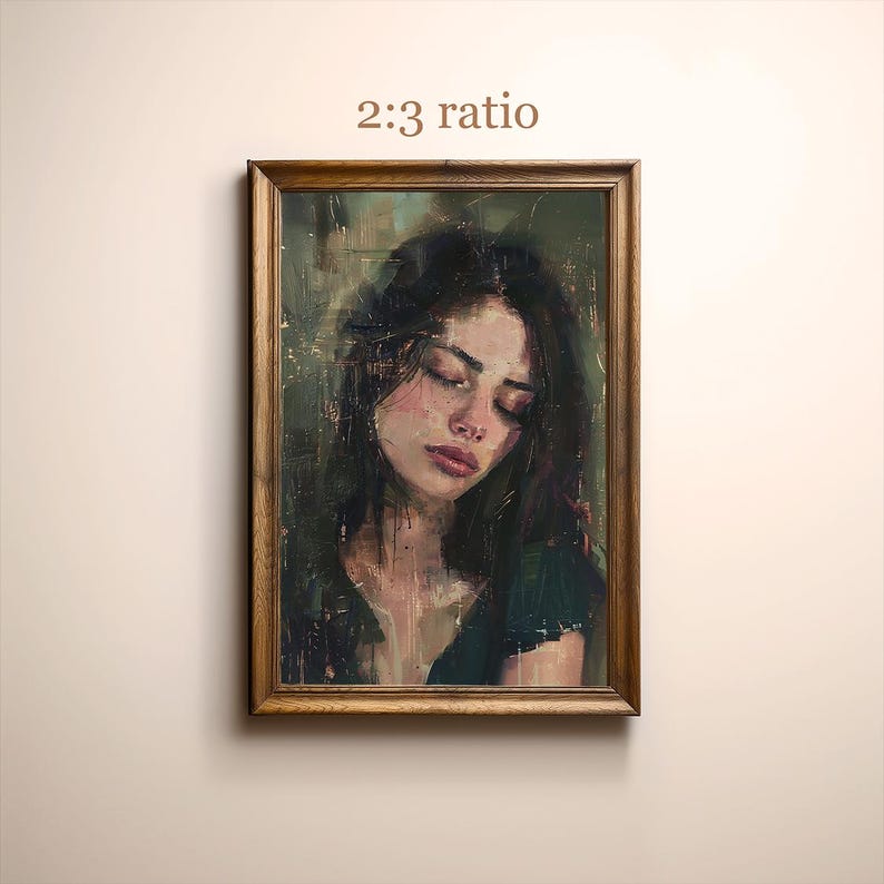 Melancholy | Printable Vintage Wall Art | Sad Girl Dreamlike Oil ...