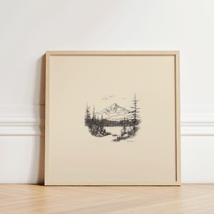 Mt Rainier | Sketch Art | Aesthetic Pencil Sketch AI Artwork