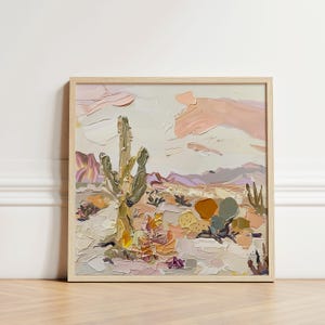 California Desert Abstract | Printable Wall Art | Dreamlike Oil Painting Aesthetic Moody Textured AI Artwork