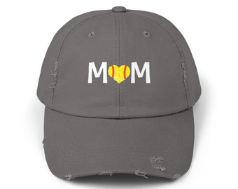 Softball Mom Distressed Cap