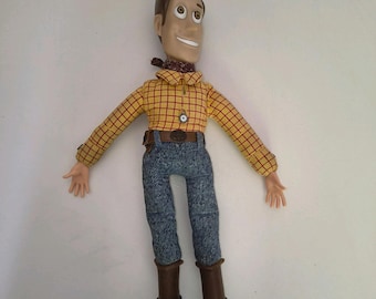 Vintage Toy Story Talking Woody Figure Push Button – Thinkway Toys 1995 1996 Sheriff Woody Doll, Disney Pixar Collectible