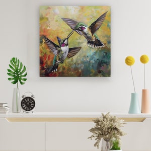 Hummingbird Paining on Canvas Bird lover Nature Lover Gift for Bird Lover Wall Art Home Decoration Great Gift