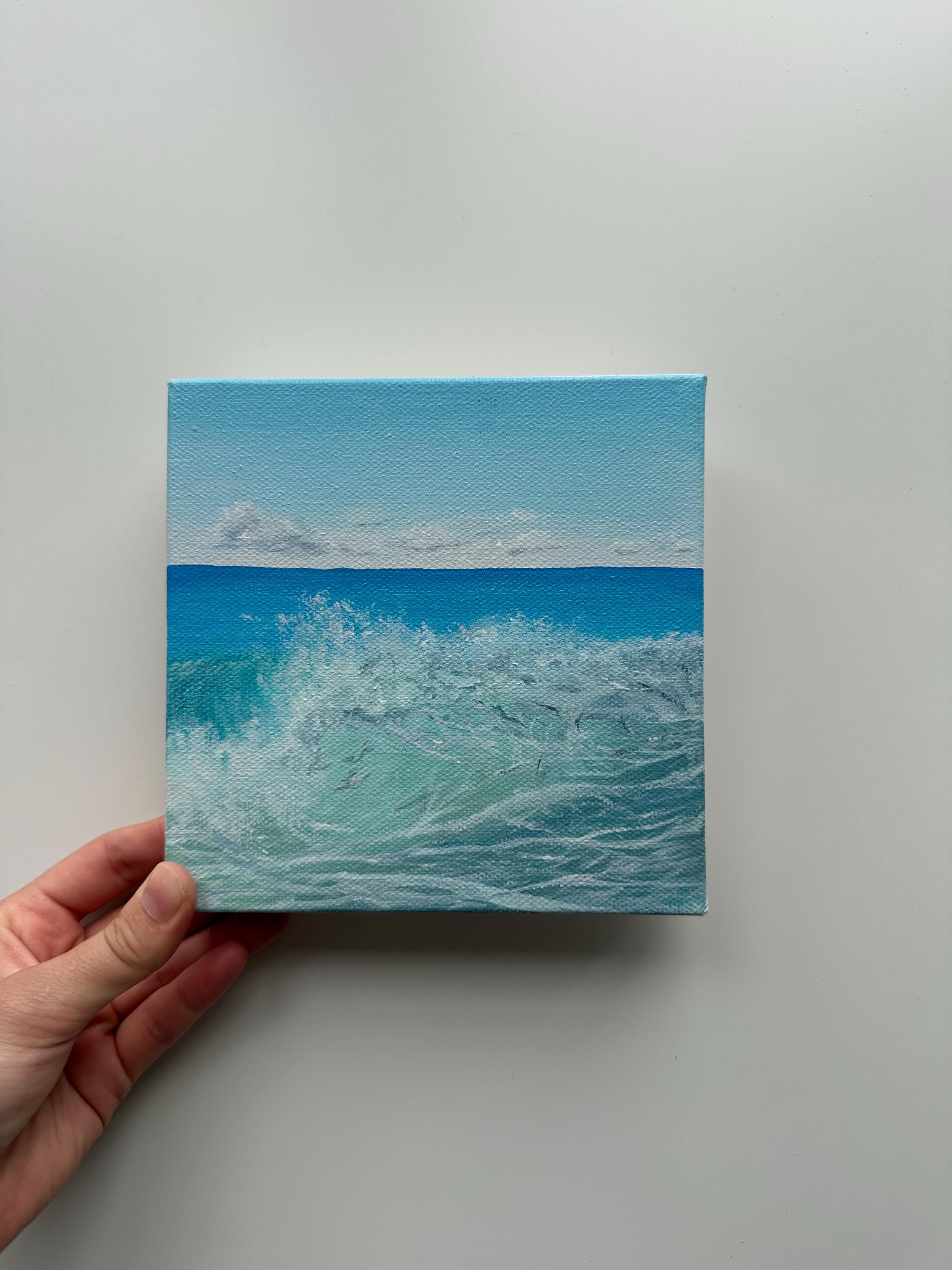 極希少◆AOR名盤◆SHELL OF THE OCEAN/TURN BLUE Aqua Crash – 6x6 Original Ocean Wave Painting - Etsy
