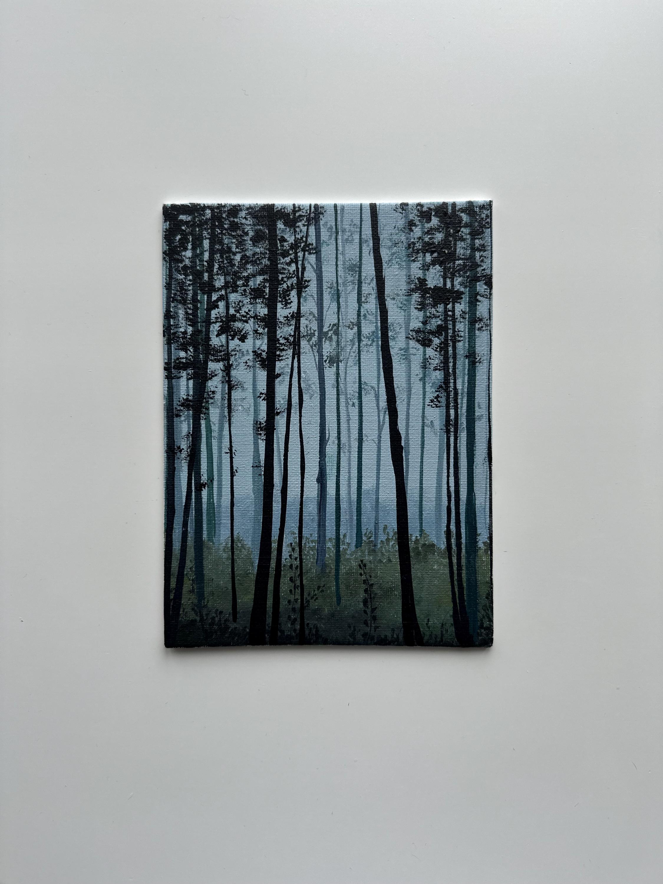 Will Sweeney Blue Forest Express 版画 Whispers Between the Trees – Original Forest Painting on Canvas