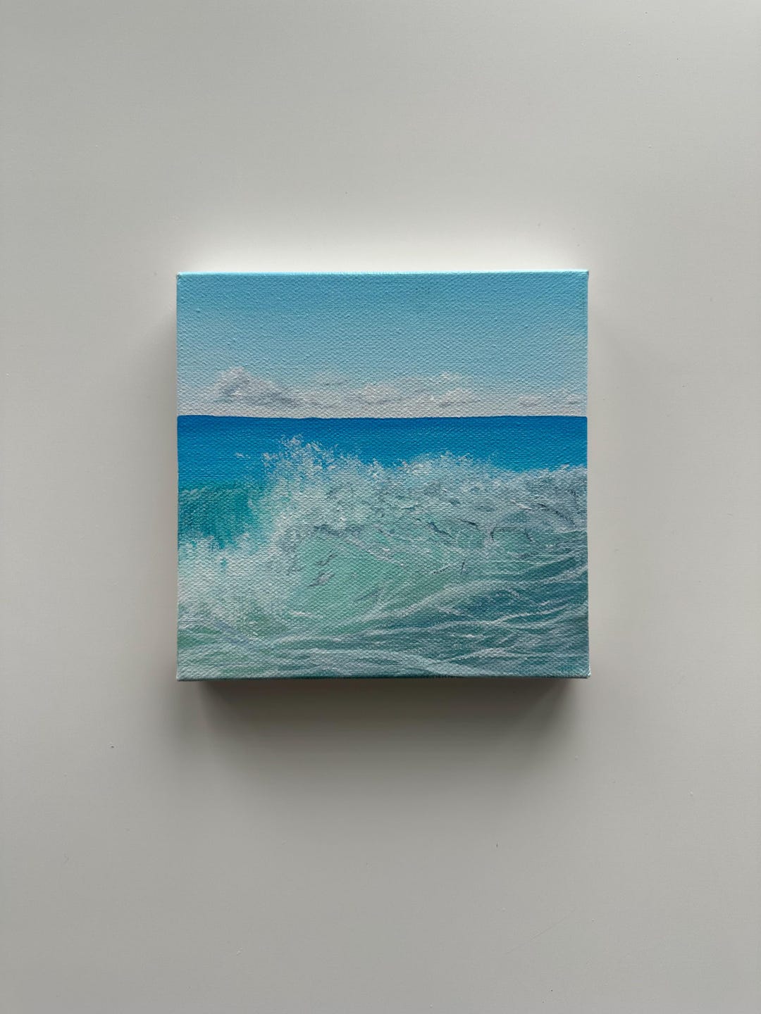 極希少◆AOR名盤◆SHELL OF THE OCEAN/TURN BLUE Aqua Crash – 6x6 Original Ocean Wave Painting - Etsy