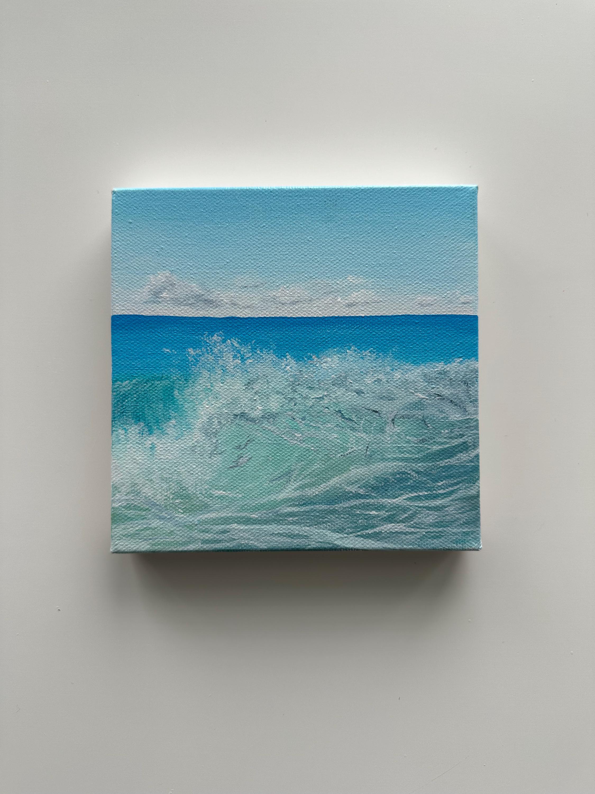 Aqua Crash – 6x6 Original Ocean Wave Painting - Etsy