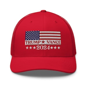 Trump Vance 2024 Donald Trump Shirts USA hoed Amerika borduurwerk Trucker Cap USA verkiezing hoed politiek politiek geschenken patriot patriottische top