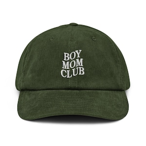 Boy Moms Club Boy Mama Shirt borduren Corduroy hoed Cap Zwangerschap Aankondiging Boy Mom Life Shirt Moederdag cadeau Leuke moeder T-shirt moeder cadeau