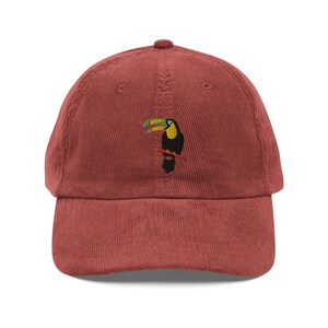 Sombrero de tucán gorra de bordado Gorra de pana vintage Toco la camisa tucán Sombrero de vida silvestre Camisa de vida silvestre sombrero amante de las aves Guinness Tucán